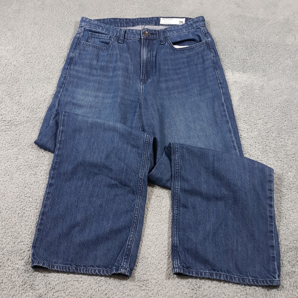Rag & Bone Lori Mid-Rise Wide Leg Jeans Womens Waist 32 Inseam 29 Denim Baggy